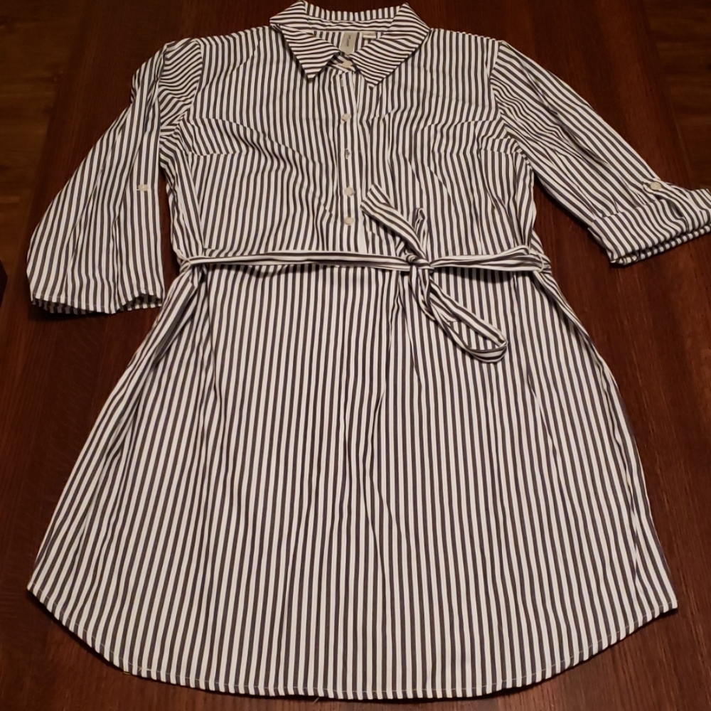 Stripped Shirt Dress